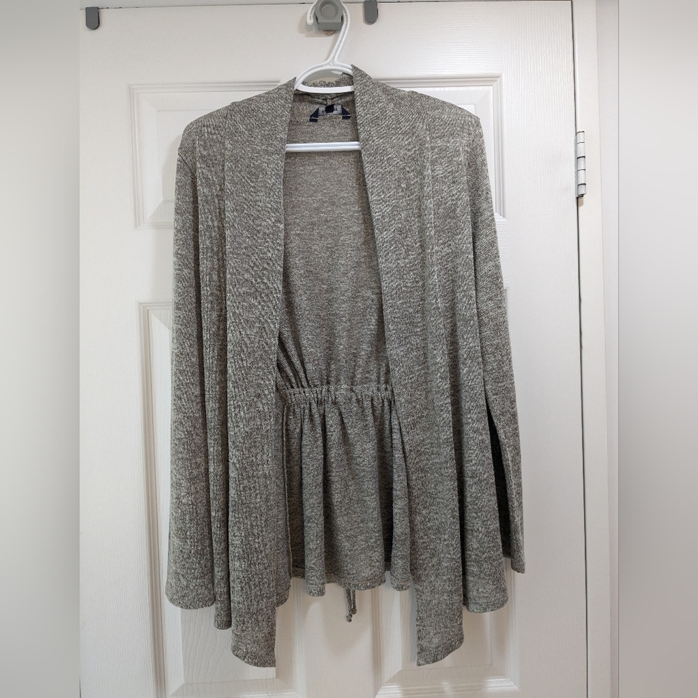Gray Open-Front Women's Cardigan